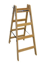 Wienerstige i træ 4 trin 113 cm - Silkeborg Stigefabrik